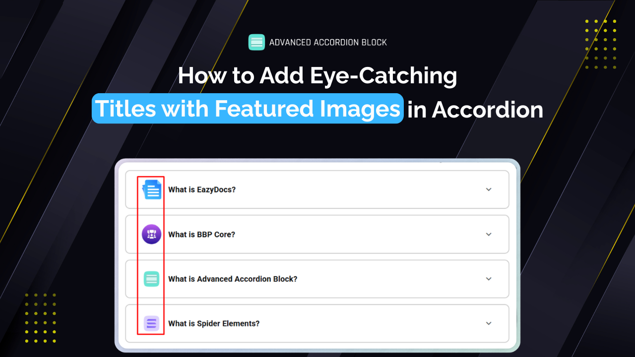Titles with Featured Images in Accordion